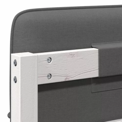  Kárpitozott fejtámla Fehér és világosszürke 90 cm Tömör fenyőfa