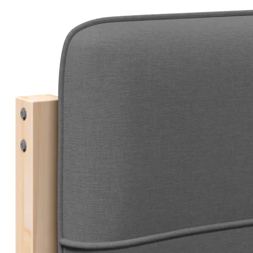  Kárpitozott fejtámla Barna és Világosszürke 80 cm Tömör fenyőfa