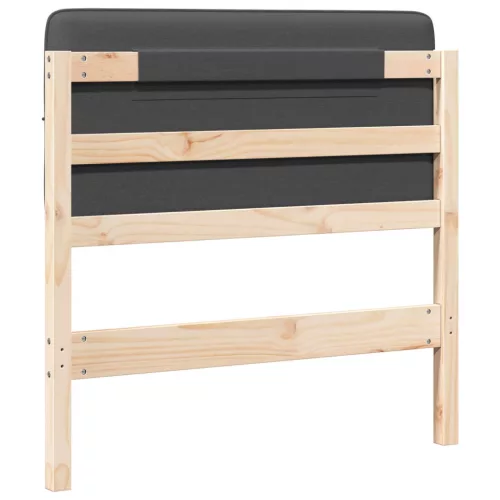  Kárpitozott fejtámla Barna és sötétszürke 80 cm Tömör fenyőfa