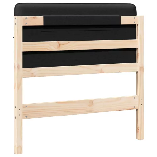  Kárpitozott fejtámla Barna és fekete 75 cm Tömör fenyőfa