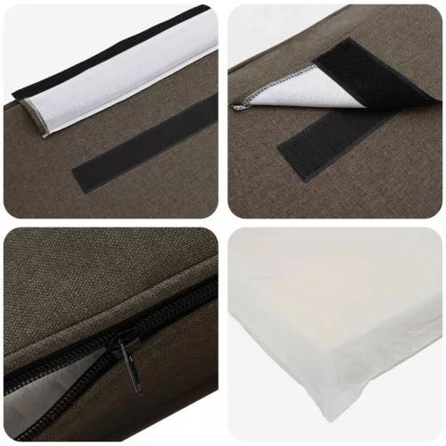  Kárpitozott fejtámla Barna és taupe 75 cm Tömör fenyőfa