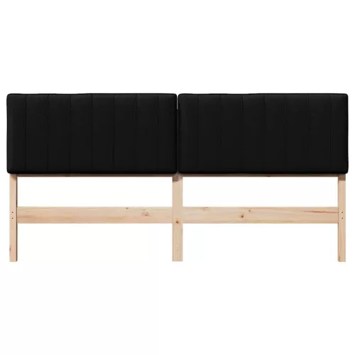  Kárpitozott fejtámla Barna és fekete 200 cm Tömör fenyőfa