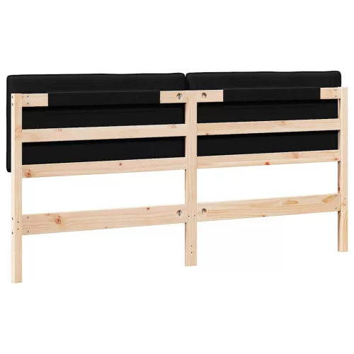  Kárpitozott fejtámla Barna és fekete 200 cm Tömör fenyőfa