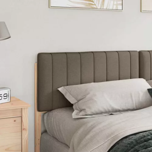  Kárpitozott fejtámla Barna és taupe 200 cm Tömör fenyőfa