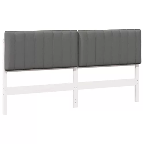  Kárpitozott fejtámla fejtámlával Fehér és világosszürke 200 cm