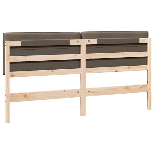  Kárpitozott fejtámla Barna és taupe 180 cm Tömör fenyőfa