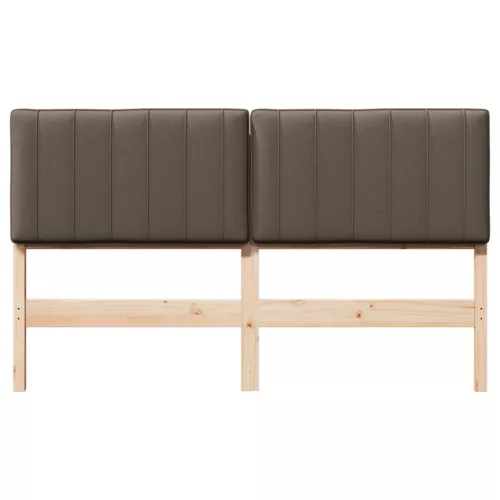  Kárpitozott fejtámla Barna és taupe 160 cm Tömör fenyőfa