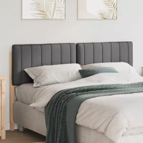    Kárpitozott fejtámla Barna és sötétszürke 150 cm Tömör fenyőfa