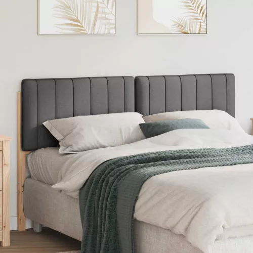  Kárpitozott fejtámla Barna és sötétszürke 150 cm Tömör fenyőfa