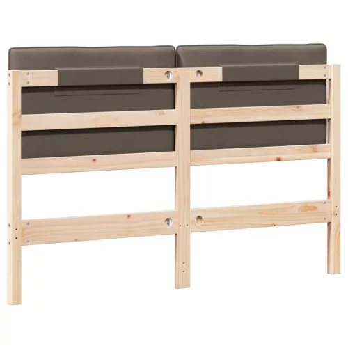 Kárpitozott fejtámla Barna és taupe 150 cm Tömör fenyőfa