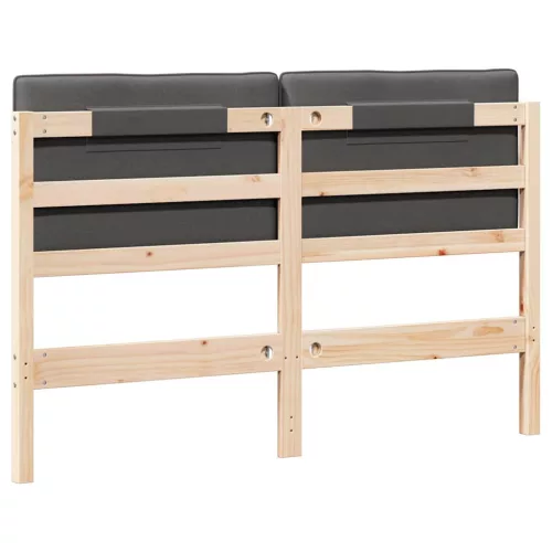  Kárpitozott fejtámla Barna és sötétszürke 140 cm Tömör fenyőfa