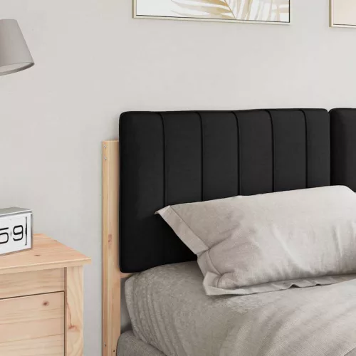  Kárpitozott fejtámla Barna és fekete 140 cm Tömör fenyőfa