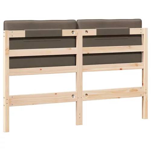  Kárpitozott fejtámla Barna és taupe 135 cm Tömör fenyőfa