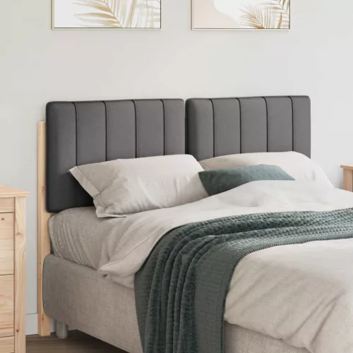  Kárpitozott fejtámla Barna és sötétszürke 120 cm Tömör fenyőfa