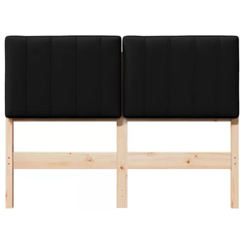  Kárpitozott fejtámla Barna és fekete 120 cm Tömör fenyőfa