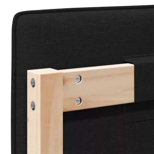  Kárpitozott fejtámla Barna és fekete 120 cm Tömör fenyőfa