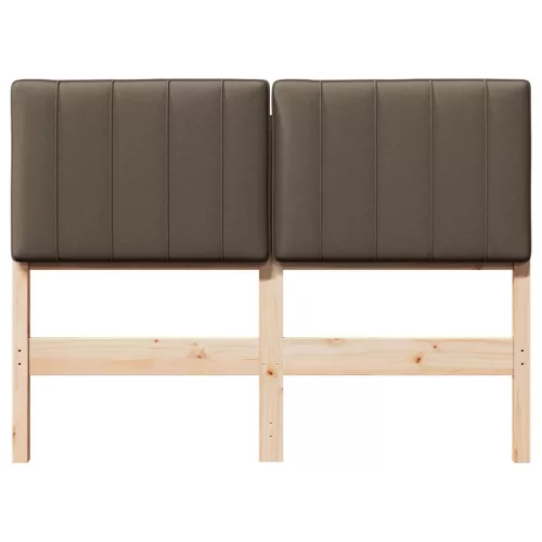  Kárpitozott fejtámla Barna és taupe 120 cm Tömör fenyőfa