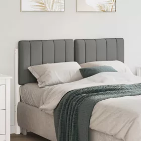    Kárpitozott fejtámla fejtámlával Fehér és világosszürke 120 cm