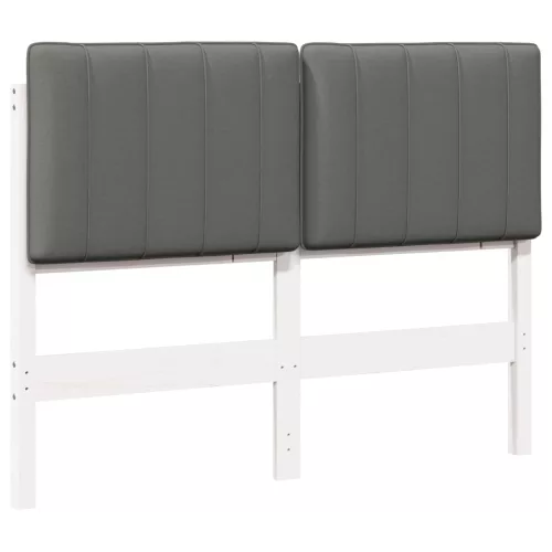  Kárpitozott fejtámla fejtámlával Fehér és világosszürke 120 cm