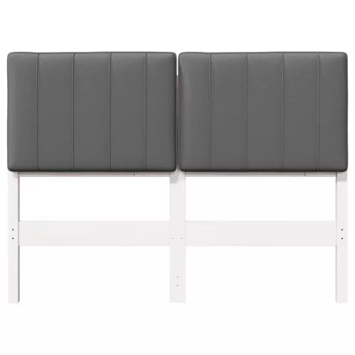  Kárpitozott fejtámla fejtámlával Fehér és világosszürke 120 cm