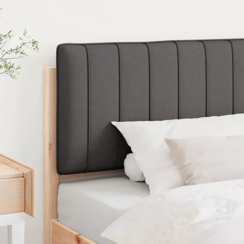  Kárpitozott fejtámla Barna és sötétszürke 100 cm Tömör fenyőfa