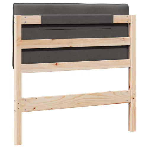  Kárpitozott fejtámla Barna és sötétszürke 100 cm Tömör fenyőfa