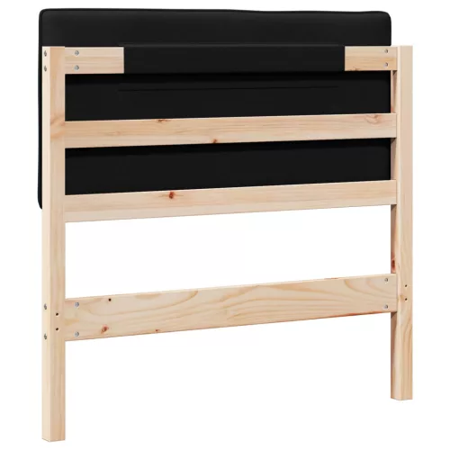  Kárpitozott fejtámla Barna és fekete 100 cm Tömör fenyőfa