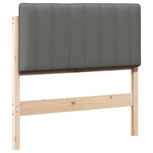  Kárpitozott fejtámla Barna és Világosszürke 90 cm Tömör fenyőfa