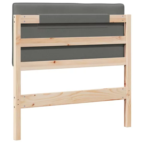  Kárpitozott fejtámla Barna és Világosszürke 90 cm Tömör fenyőfa