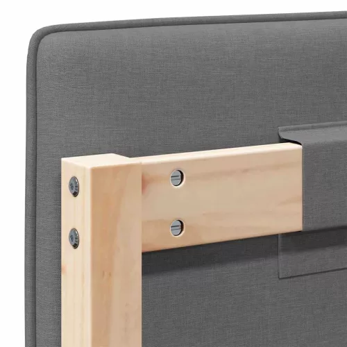  Kárpitozott fejtámla Barna és Világosszürke 90 cm Tömör fenyőfa