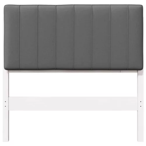  Kárpitozott fejtámla Fehér és világosszürke 90 cm Tömör fenyőfa