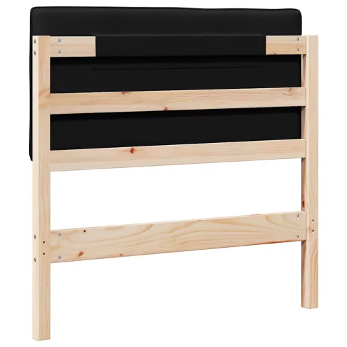  Kárpitozott fejtámla Barna és fekete 80 cm Tömör fenyőfa