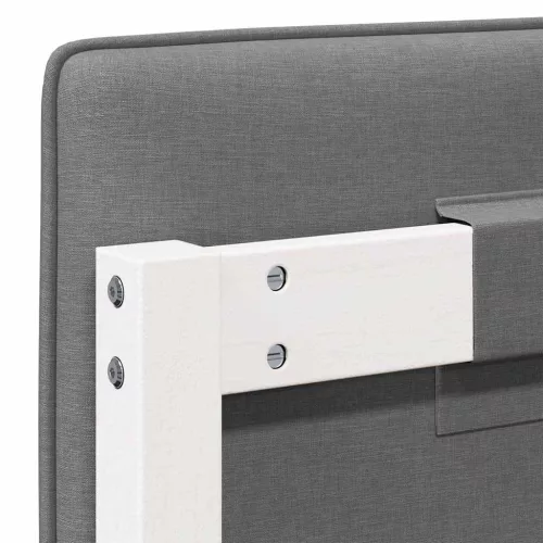  Kárpitozott fejtámla Fehér és világosszürke 80 cm Tömör fenyőfa