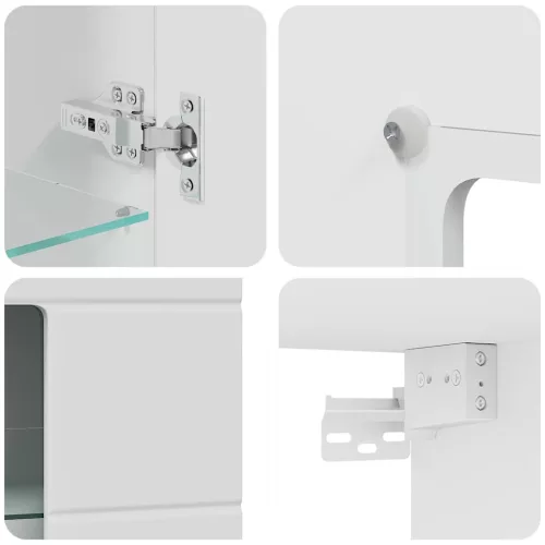  Fali szekrény polcokkal ajtóval Fehér 55 x 29 x 100 cm Faanyag