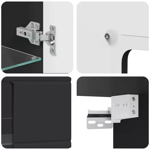  Fali szekrény polcokkal ajtóval Fekete 55 x 29 x 100 cm Faanyag