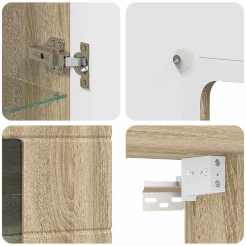  Fali szekrény polcokkal sonoma tölgy 55 x 29 x 100 cm Faanyag