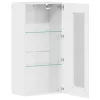  Fali szekrény ajtóval Magasfényű fehér 55 x 29 x 100 cm Faanyag