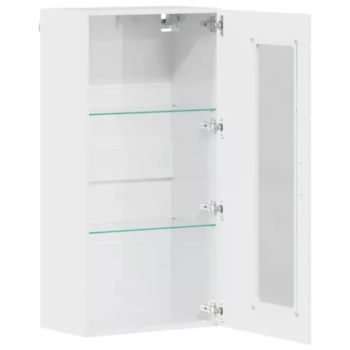  Fali szekrény ajtóval Magasfényű fehér 55 x 29 x 100 cm Faanyag