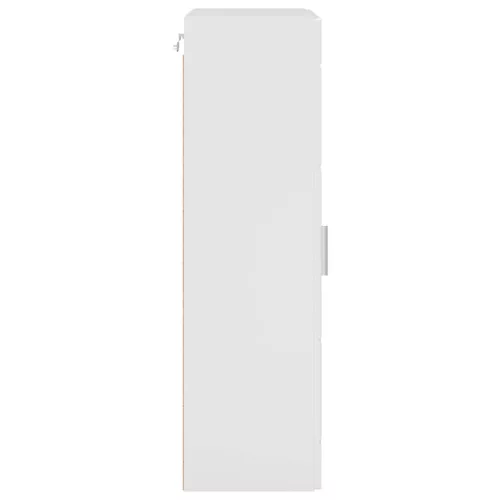  Fali szekrény ajtóval Magasfényű fehér 55 x 29 x 100 cm Faanyag