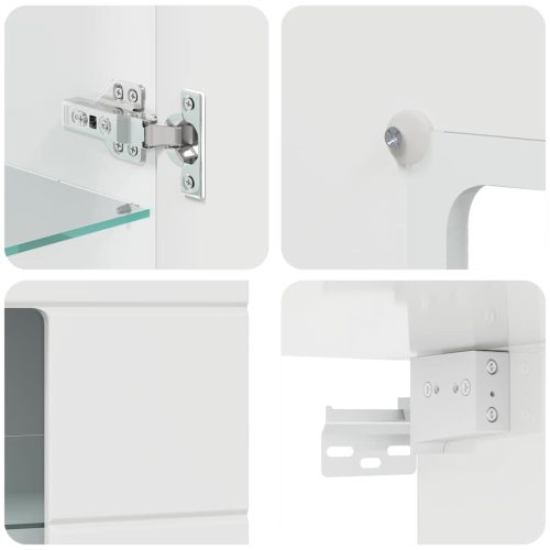  Fali szekrény ajtóval Magasfényű fehér 55 x 29 x 100 cm Faanyag