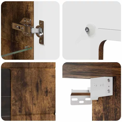  Fali szekrény polcokkal Füstölt tölgy 55 x 29 x 100 cm Faanyag