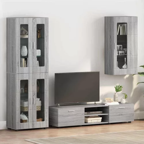  Fali szekrény polcokkal Szürke sonoma 55 x 29 x 100 cm Faanyag