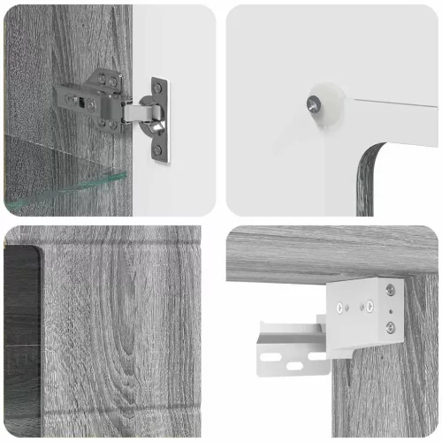  Fali szekrény polcokkal Szürke sonoma 55 x 29 x 100 cm Faanyag