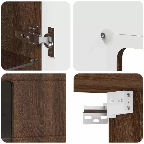  Fali szekrény polcokkal barna tölgy 55 x 29 x 100 cm Faanyag