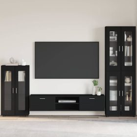    Széf polcokkal tárolóval Fekete 55,5 x 29 x 100 cm Faanyag