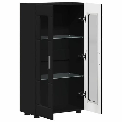  Széf polcokkal tárolóval Fekete 55,5 x 29 x 100 cm Faanyag