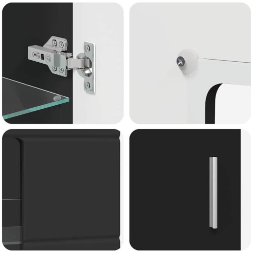  Széf polcokkal tárolóval Fekete 55,5 x 29 x 100 cm Faanyag