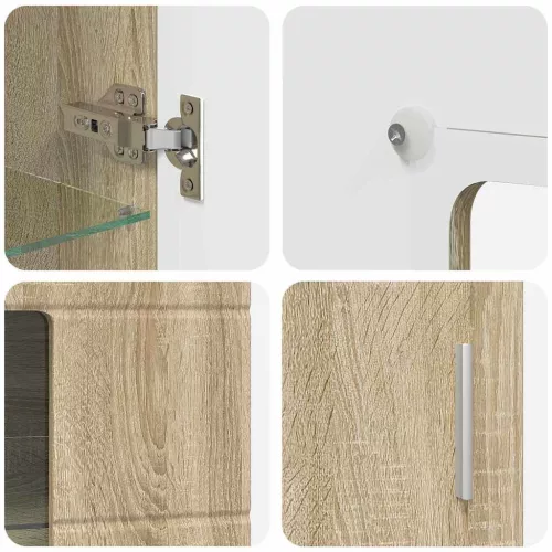  Széf polcokkal ajtóval Sonoma tölgy 55,5 x 29 x 100 cm Faanyag