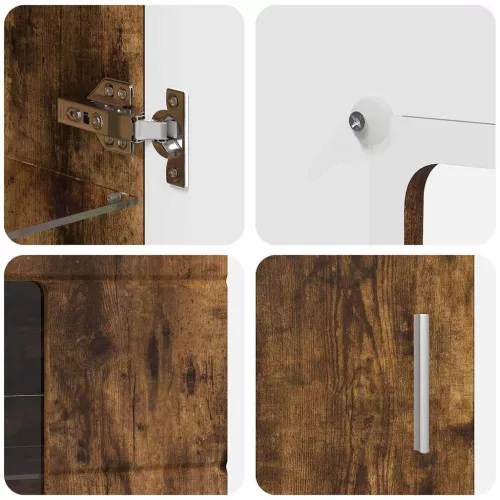  Széf polcokkal ajtóval Füstölt tölgy 55,5 x 29 x 100 cm Faanyag