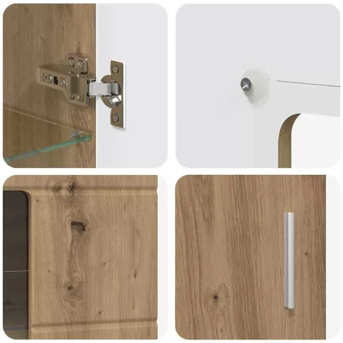  Széf polcokkal ajtóval Artisan tölgy 55,5 x 29 x 100 cm Faanyag